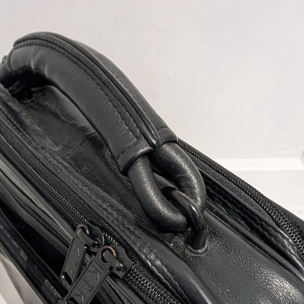 KTK South Korean High Quality Leather Framed Sturdy Briefcase Handle & Strap